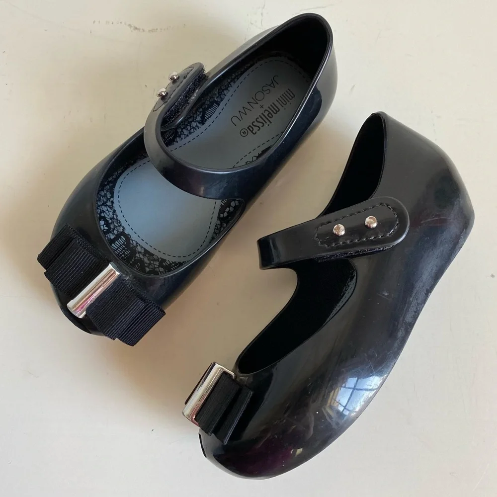 Mini Melissa + Jason Wu Mary Jane Ballet Flat with Grosgrain Ribbon Bow - Picture 1 of 13